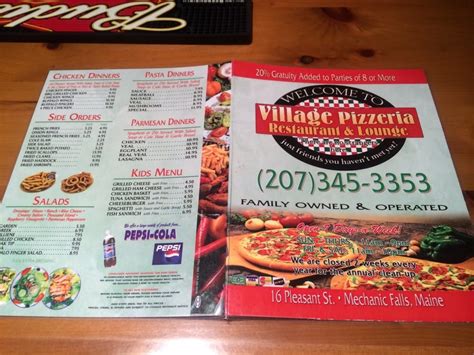 village pizza menu near me